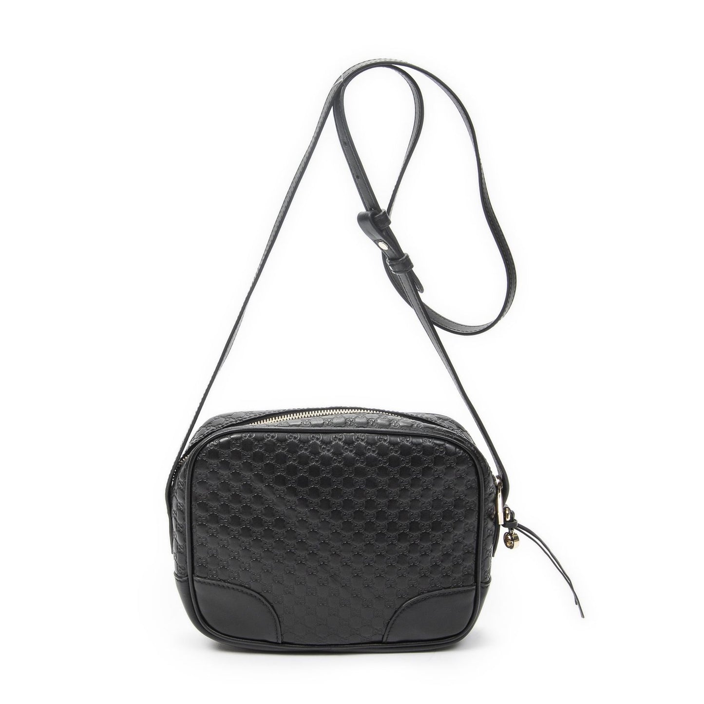 Gucci Bree Cross Belt Bag Black Micro Guccissima Leather — view 5