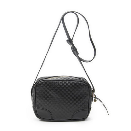 Gucci Bree Cross Belt Bag Black Micro Guccissima Leather — view 5