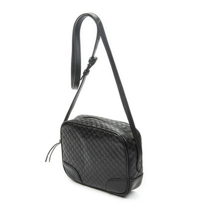 Gucci Bree Cross Belt Bag Black Micro Guccissima Leather — view 2