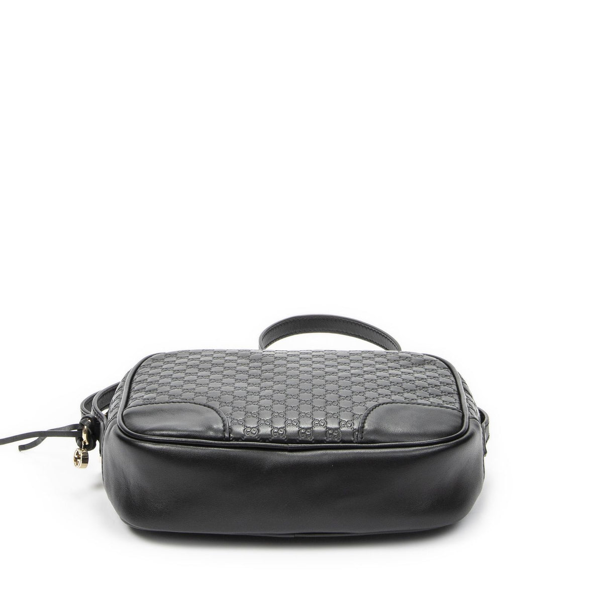 Gucci Bree Cross Belt Bag Black Micro Guccissima Leather — view 6