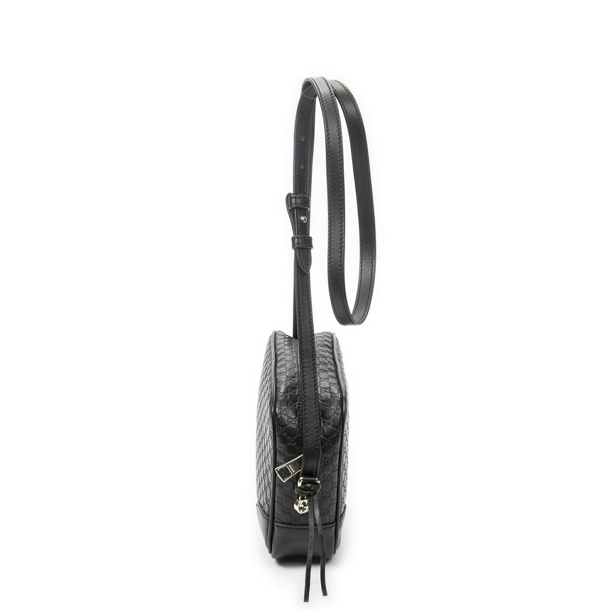 Gucci Bree Cross Belt Bag Black Micro Guccissima Leather — view 4