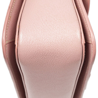 Miu Miu Medium Push Lock Top Handle Cross Belt Bag Pink Madras Leather — view 8