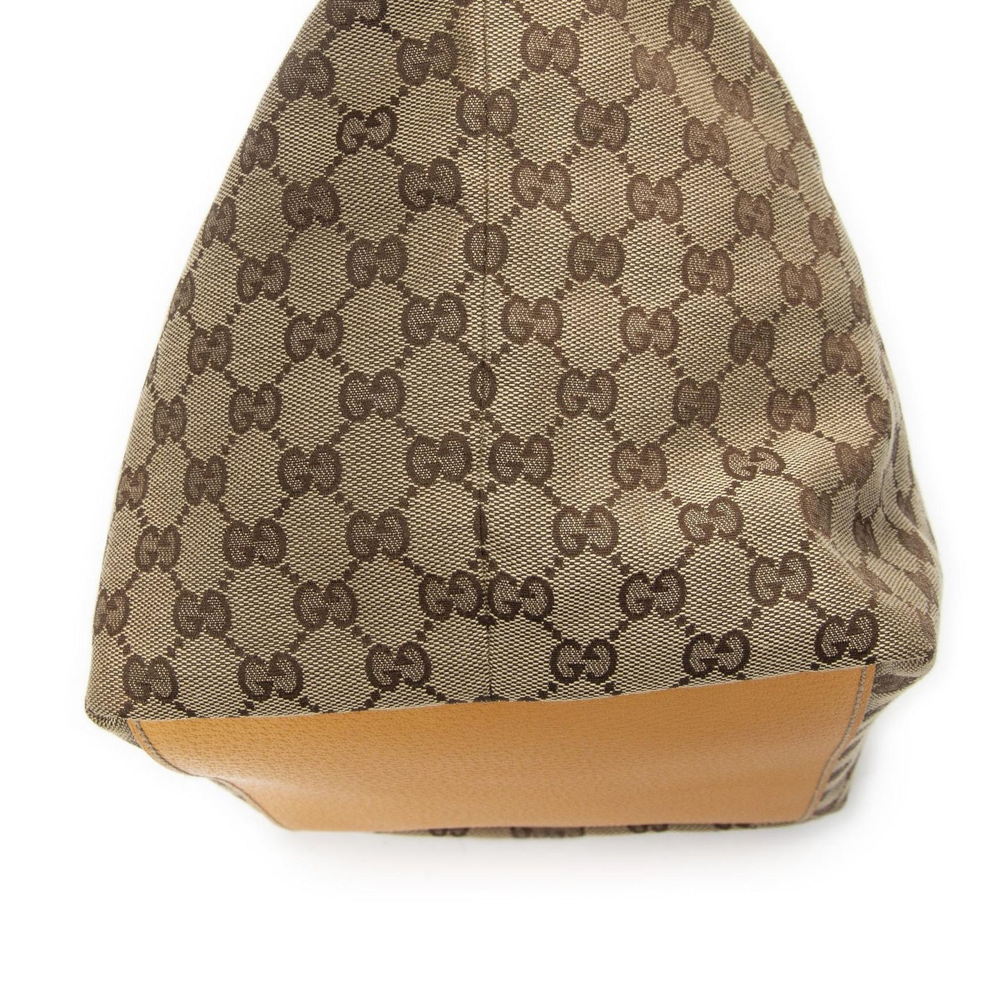 Gucci Medium Web Trapeze Tote Yellow Beige GG Canvas — view 7