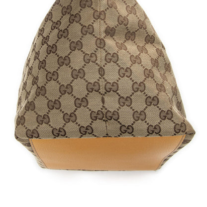 Gucci Medium Web Trapeze Tote Yellow Beige GG Canvas — view 8