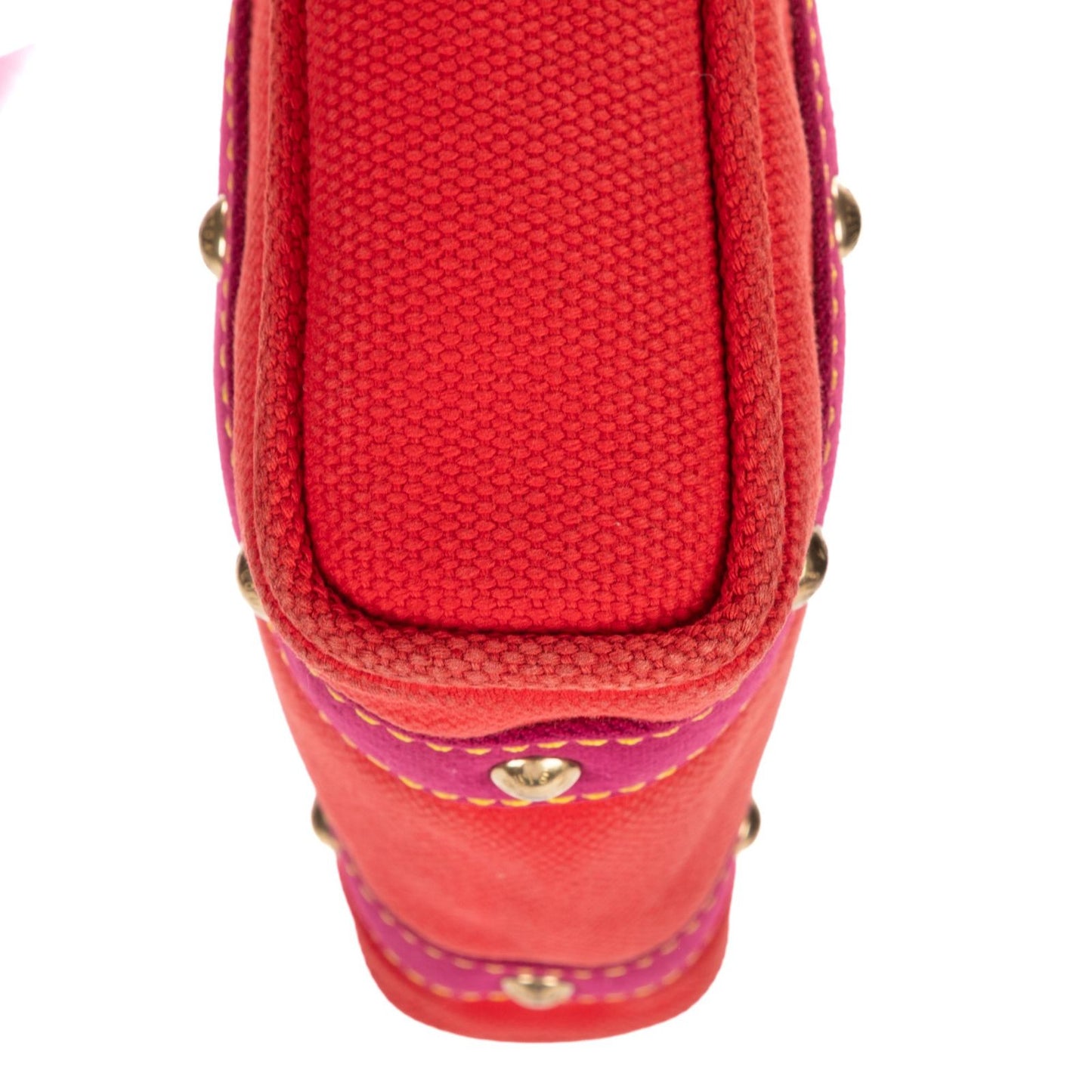 Louis Vuitton Antigua Cabas Red Magenta Oven Canvas Shoulder Bag — view 8