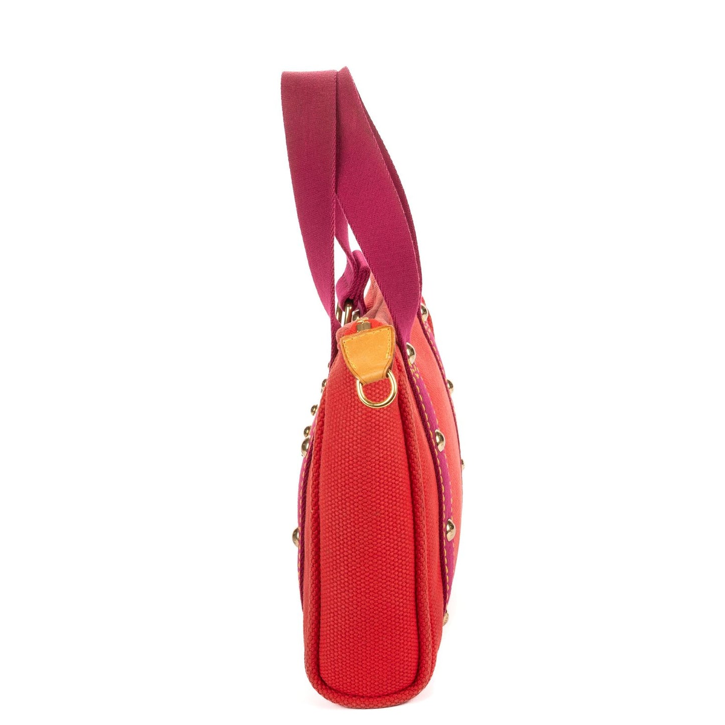 Louis Vuitton Antigua Cabas Red Magenta Oven Canvas Shoulder Bag — view 3