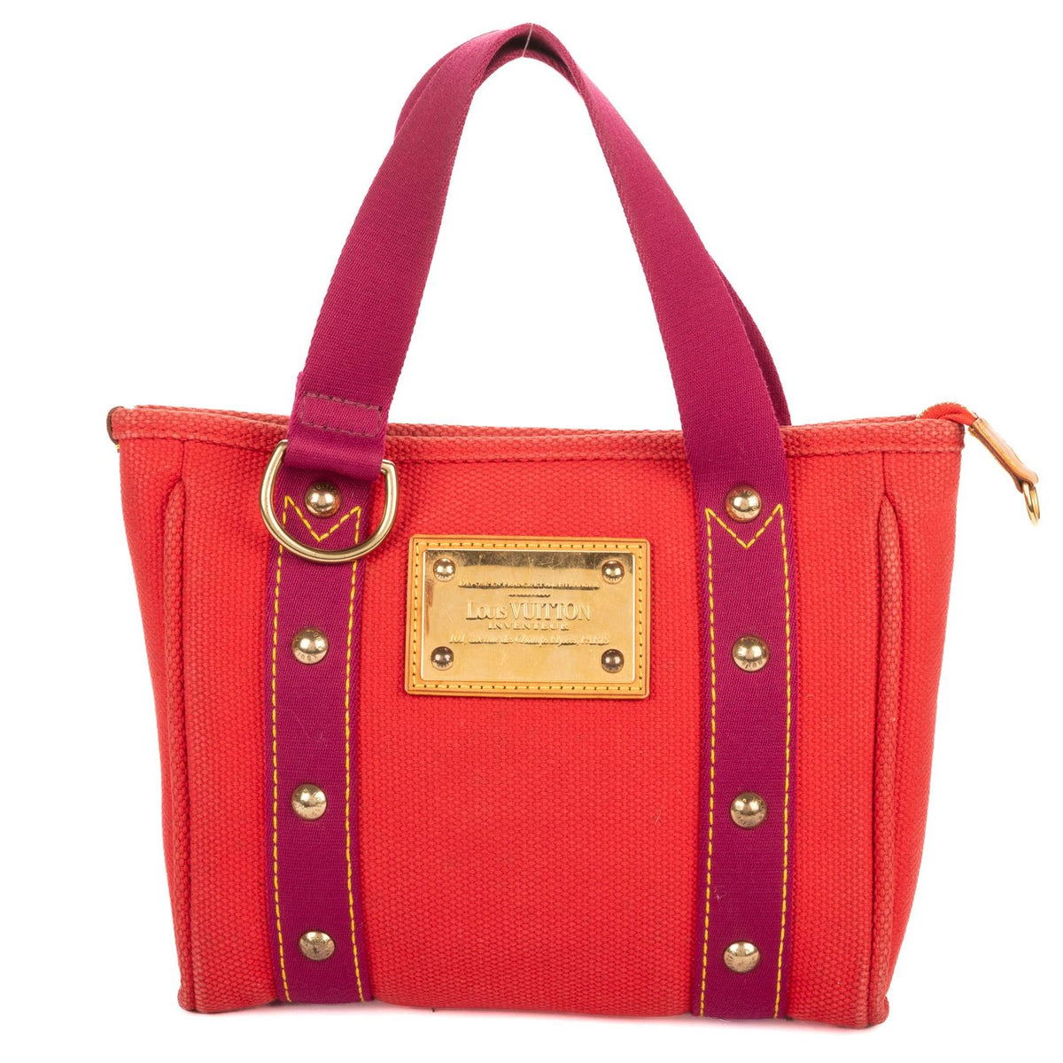 Louis Vuitton Antigua Cabas Red Magenta Oven Canvas Shoulder Bag