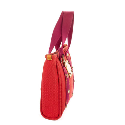 Louis Vuitton Antigua Cabas Red Magenta Oven Canvas Shoulder Bag — view 4