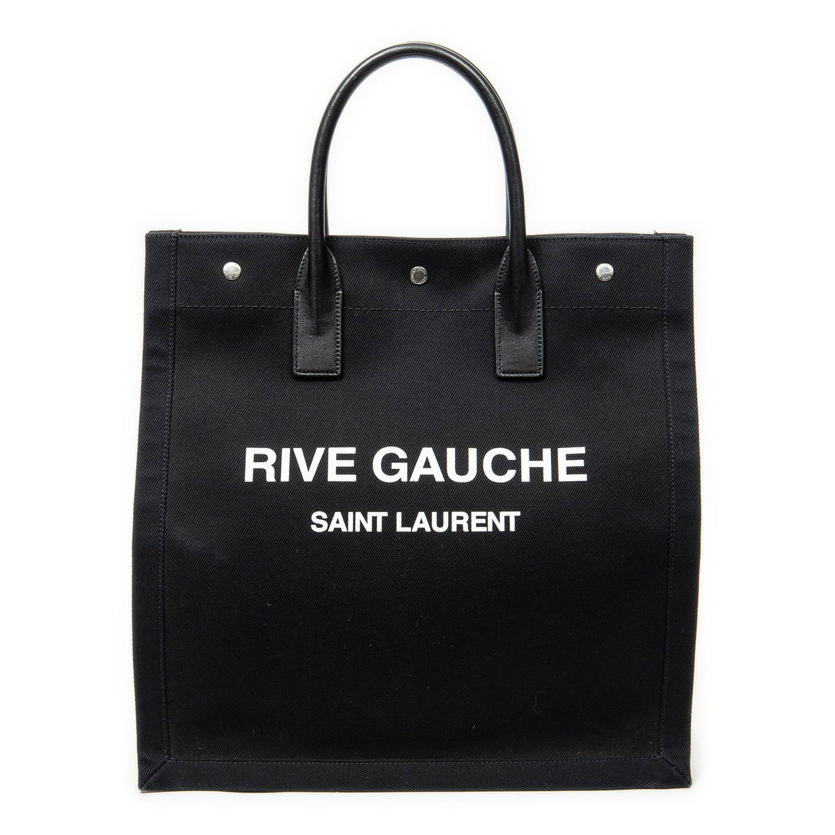 Saint Laurent Vertical Rive Gauche Tote Black Canvas