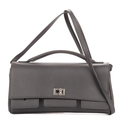 Balenciaga Small Bel Air Clutch Gray Smooth Calfskin
