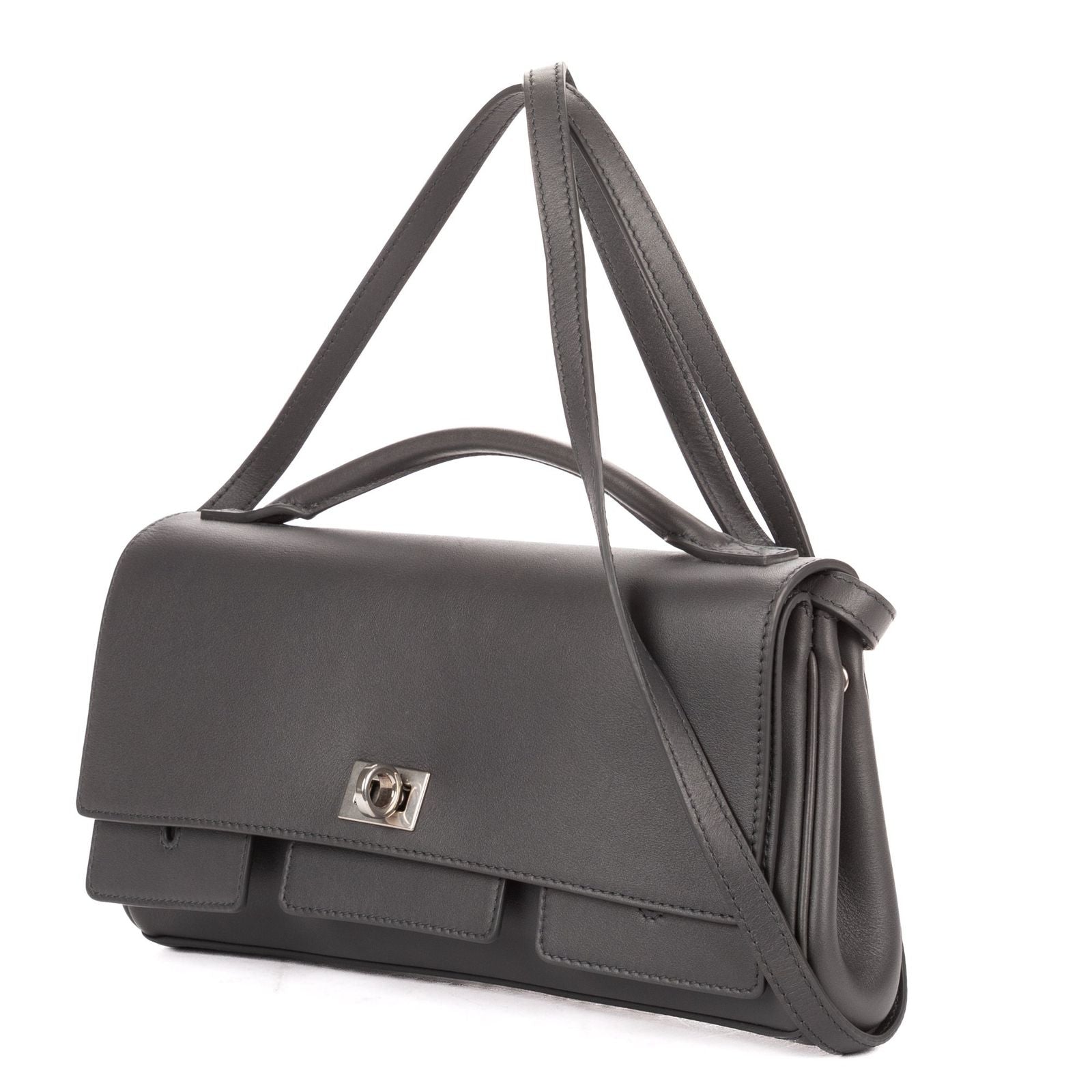 Balenciaga Small Bel Air Clutch Gray Smooth Calfskin — view 2