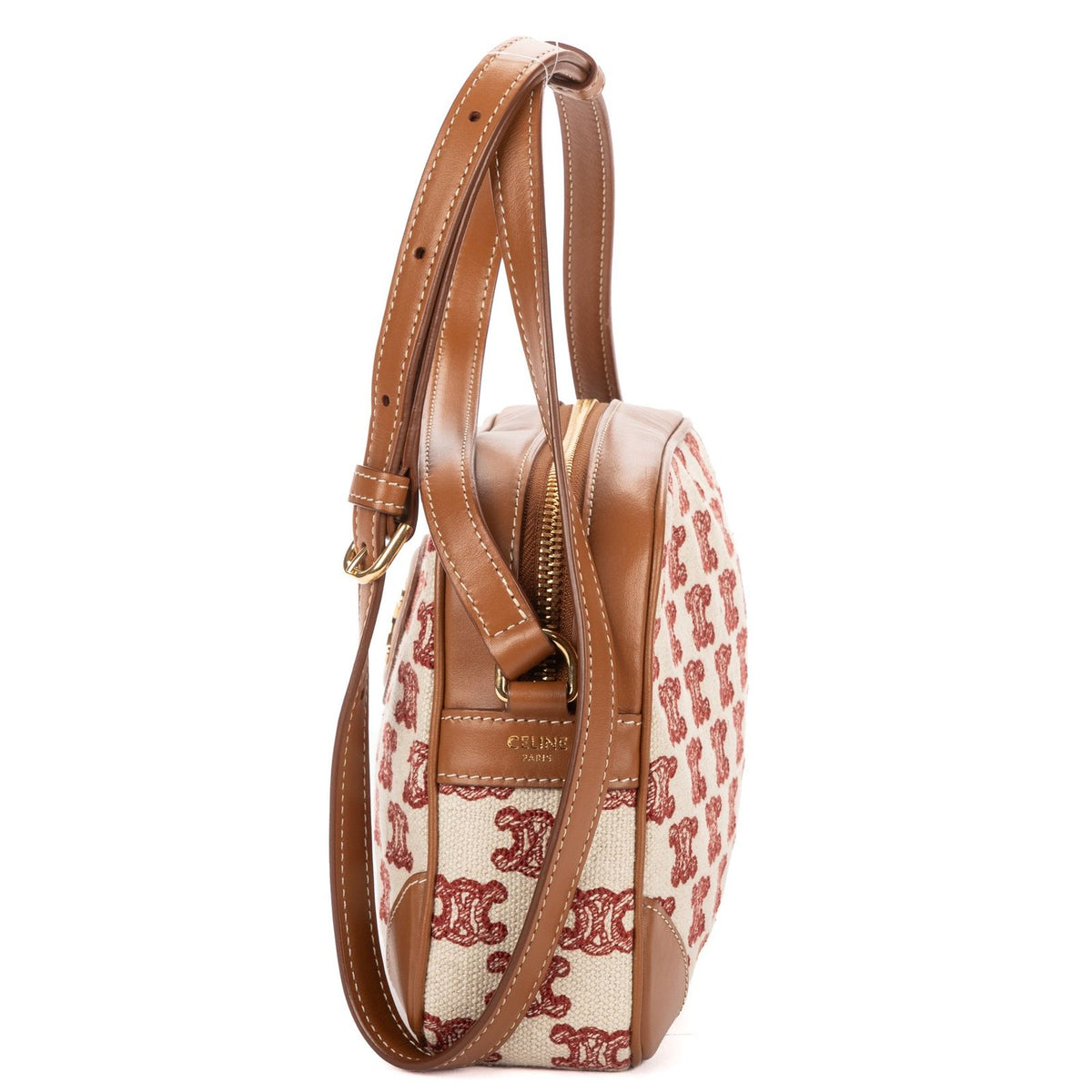 Celine Camera Bag Beige Red Canvas — view 3