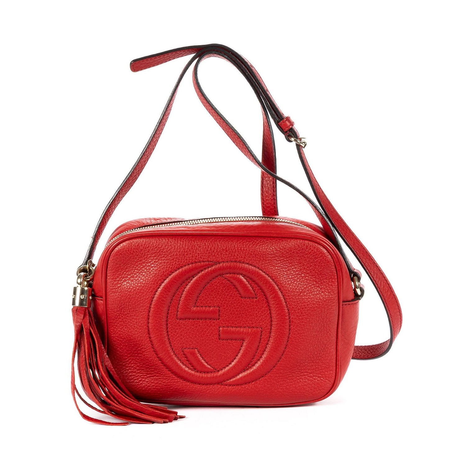 Gucci Soho Disco Crossbody Red Grain Calfskin Leather