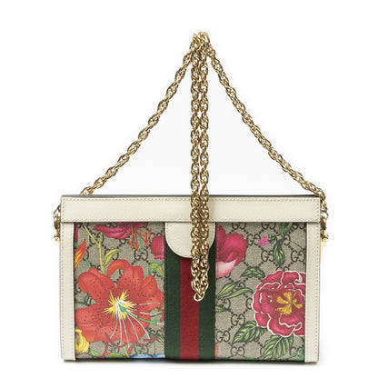 Gucci Small GG Ophidia Ivory Beige Floral Print Supreme Canvas Shoulder Bag — view 5