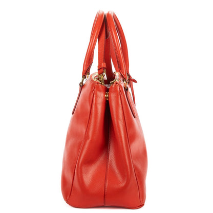 Prada Medium Garda Tote Orange Saffiano Luxe Leather — view 4