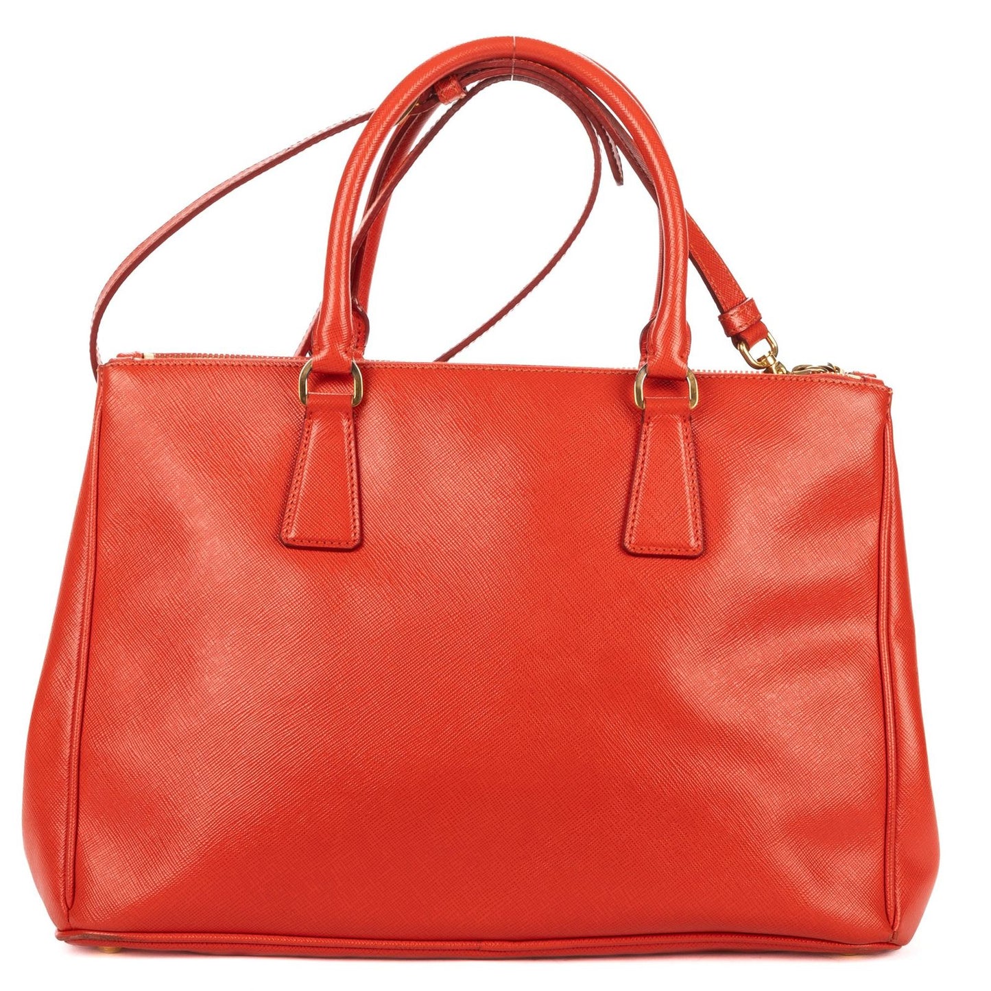 Prada Medium Garda Tote Orange Saffiano Luxe Leather — view 5