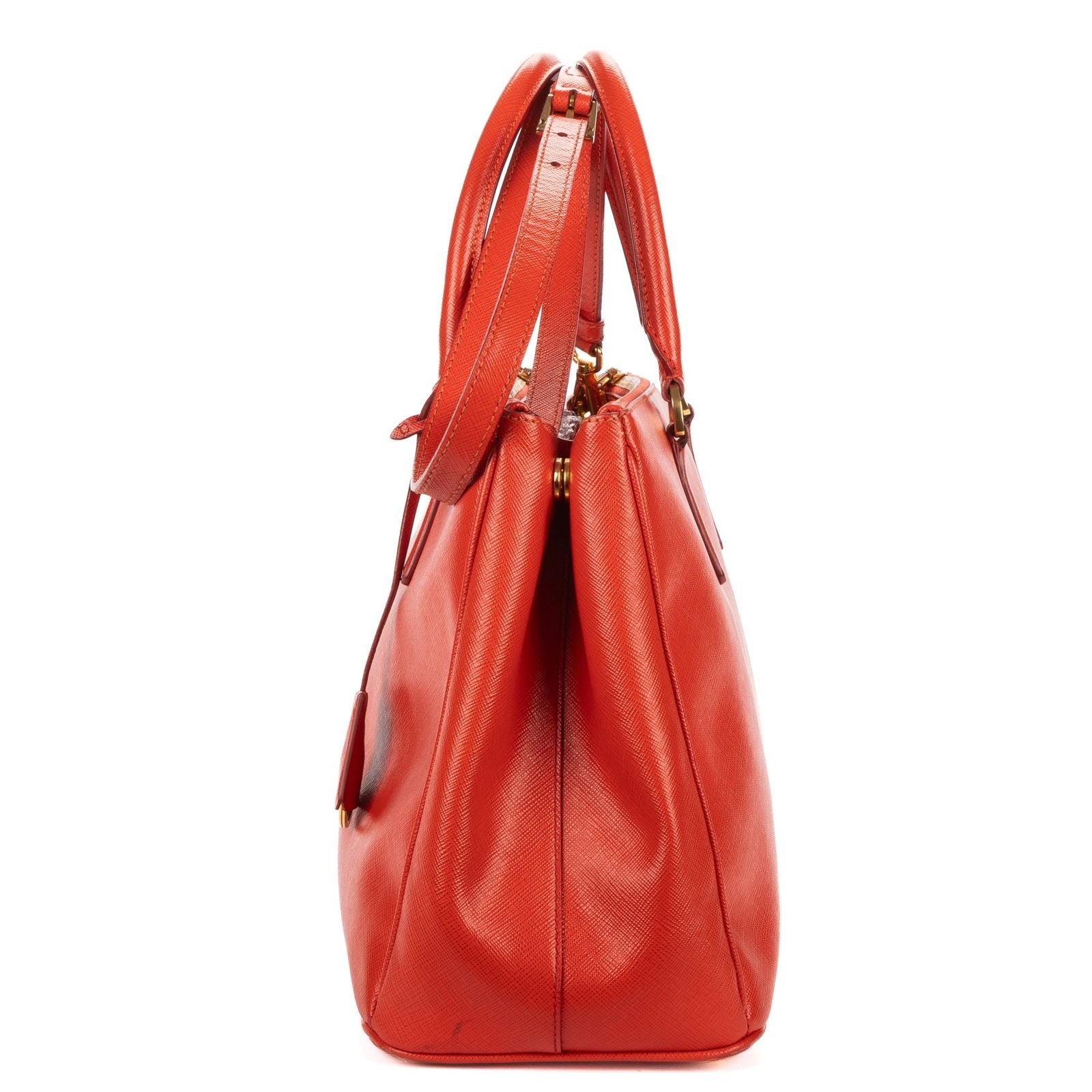 Prada Medium Garda Tote Orange Saffiano Luxe Leather — view 3