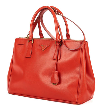 Prada Medium Garda Tote Orange Saffiano Luxe Leather — view 2