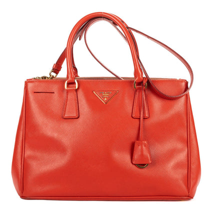 Prada Medium Garda Tote Orange Saffiano Luxe Leather