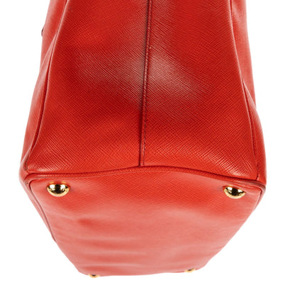 Prada Medium Garda Tote Orange Saffiano Luxe Leather — view 8