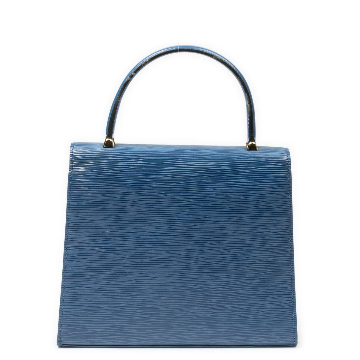 Louis Vuitton Malesherbes Blue Epi Handbag — view 5