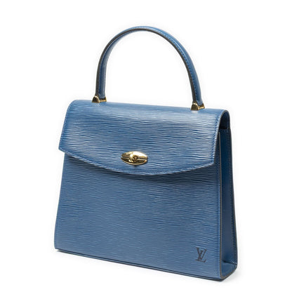 Louis Vuitton Malesherbes Blue Epi Handbag — view 2