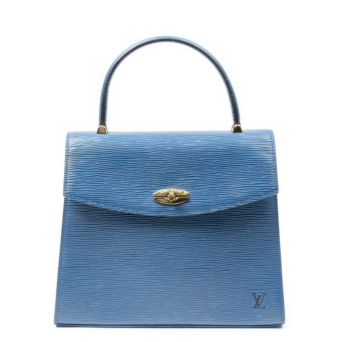 Louis Vuitton Malesherbes Blue Epi Handbag