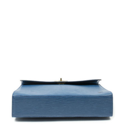 Louis Vuitton Malesherbes Blue Epi Handbag — view 6