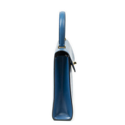 Louis Vuitton Malesherbes Blue Epi Handbag — view 4