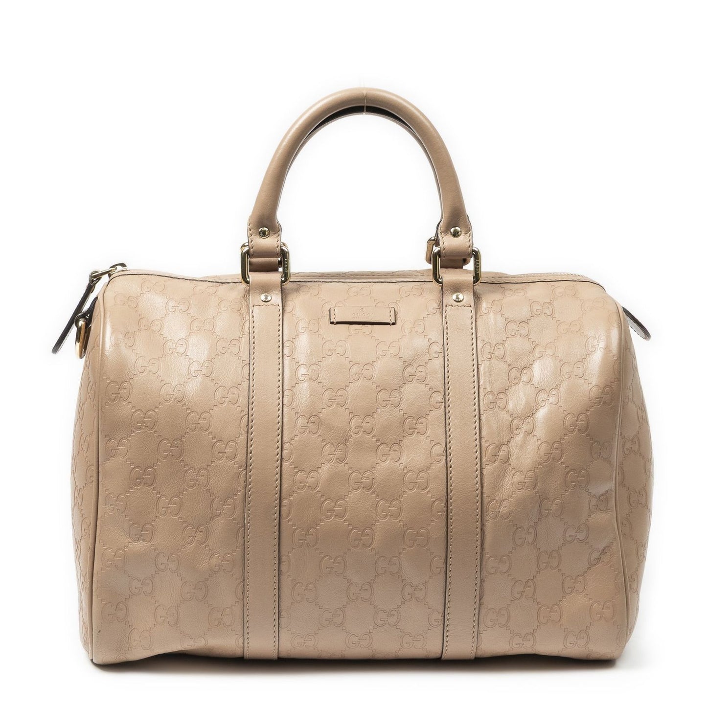 Gucci Medium Boston Beige Guccissima Handbag