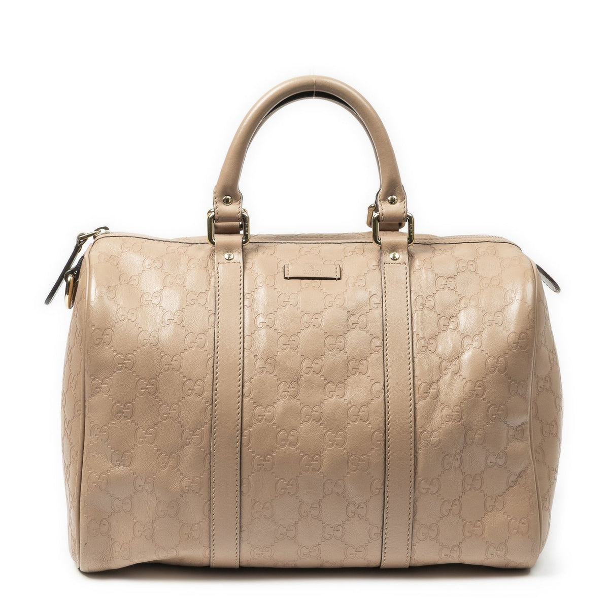 Gucci Medium Boston Beige Guccissima Handbag