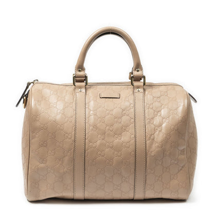 Gucci Medium Boston Beige Guccissima Handbag