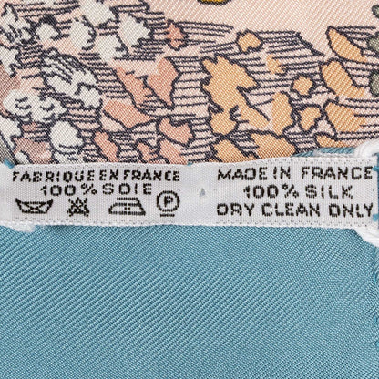 Hermes Scarf Teal Pink Light Bluetwill Silk — view 5