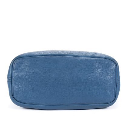 Prada Large Hobo Top Handle Blue Vitello Daino — view 6