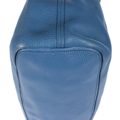Prada Large Hobo Top Handle Blue Vitello Daino — view 8