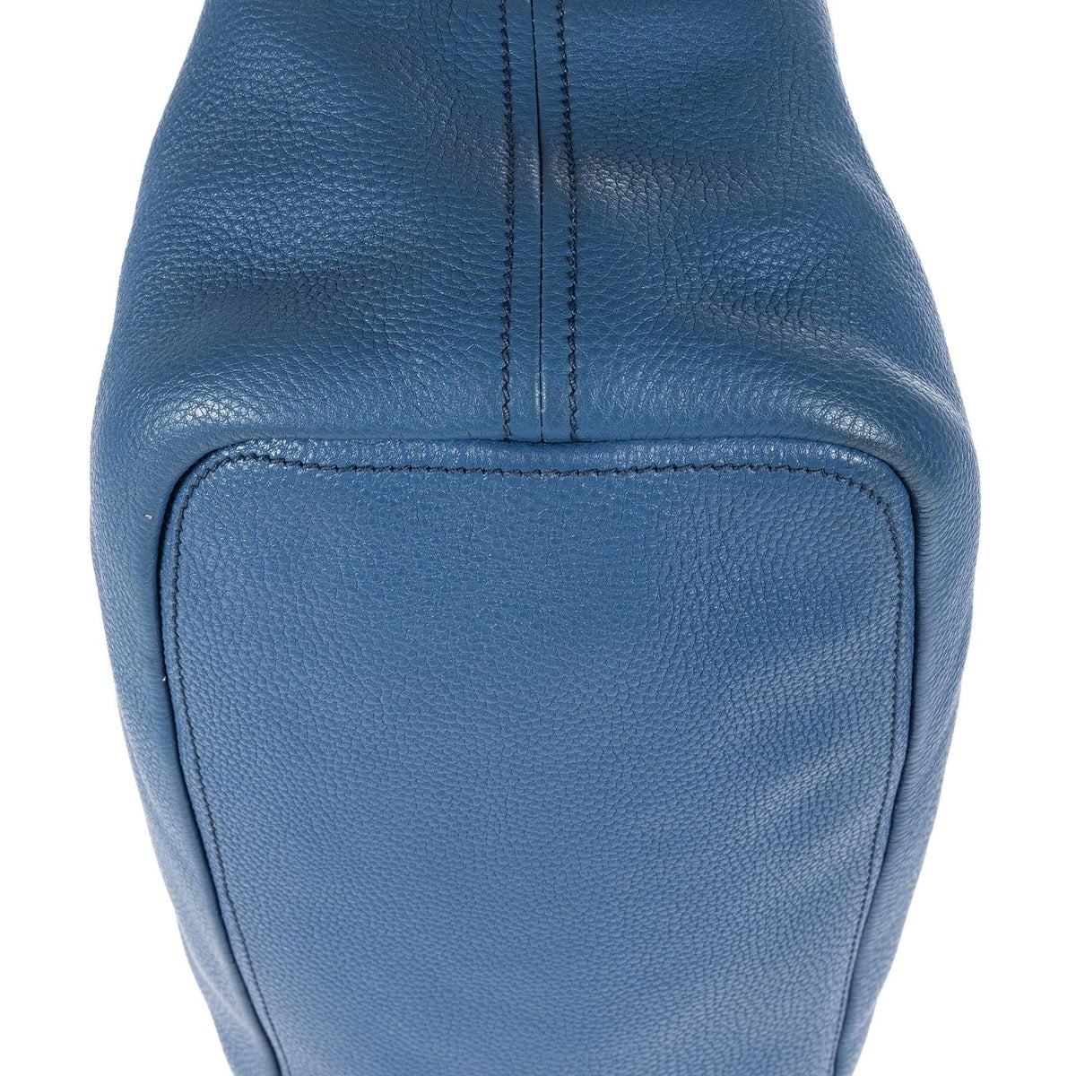 Prada Large Hobo Top Handle Blue Vitello Daino — view 7