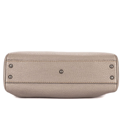 Fendi Medium Peekaboo Gray Selleria Leather Handbag — view 6