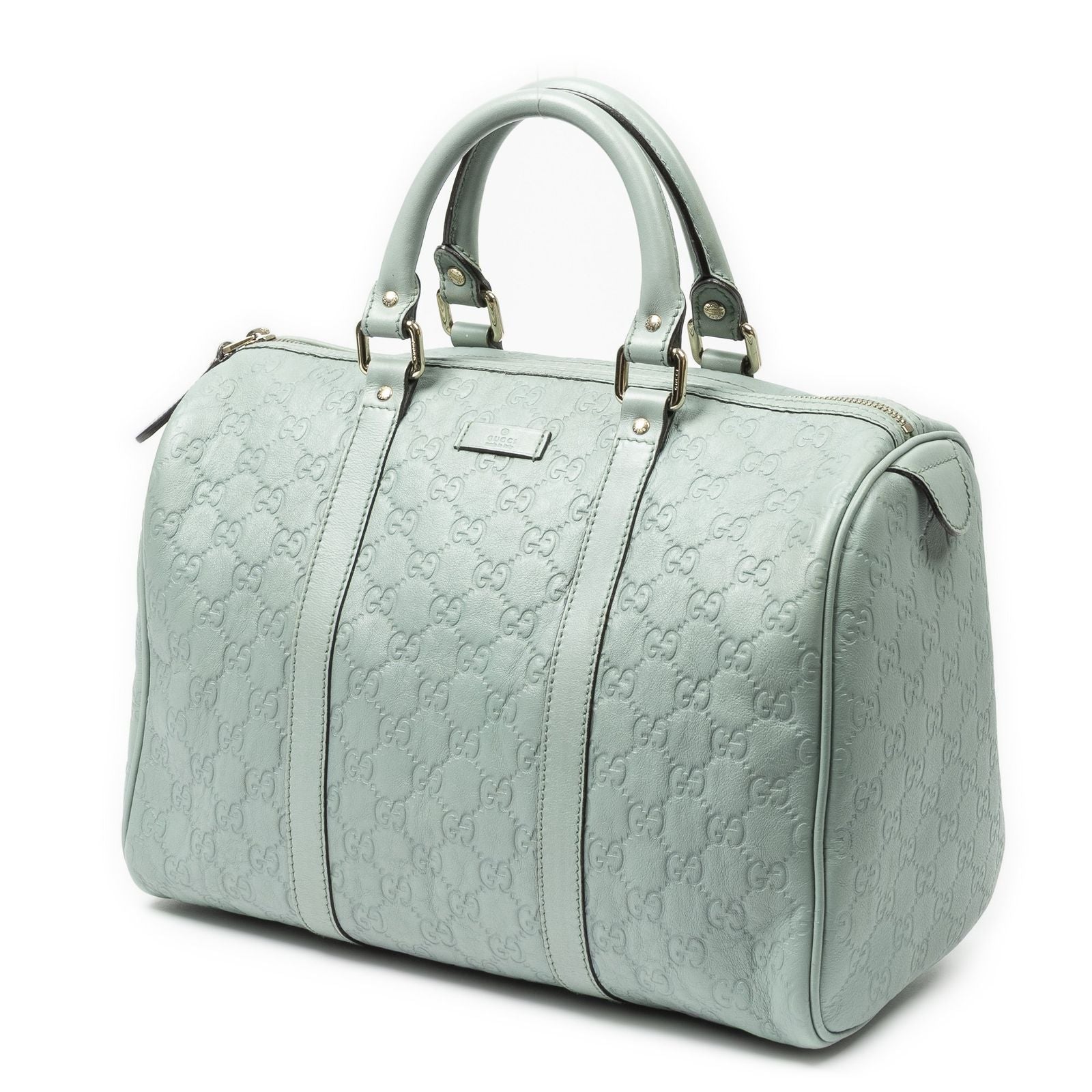 Gucci Medium Boston Light Blue Guccissima Handbag — view 2