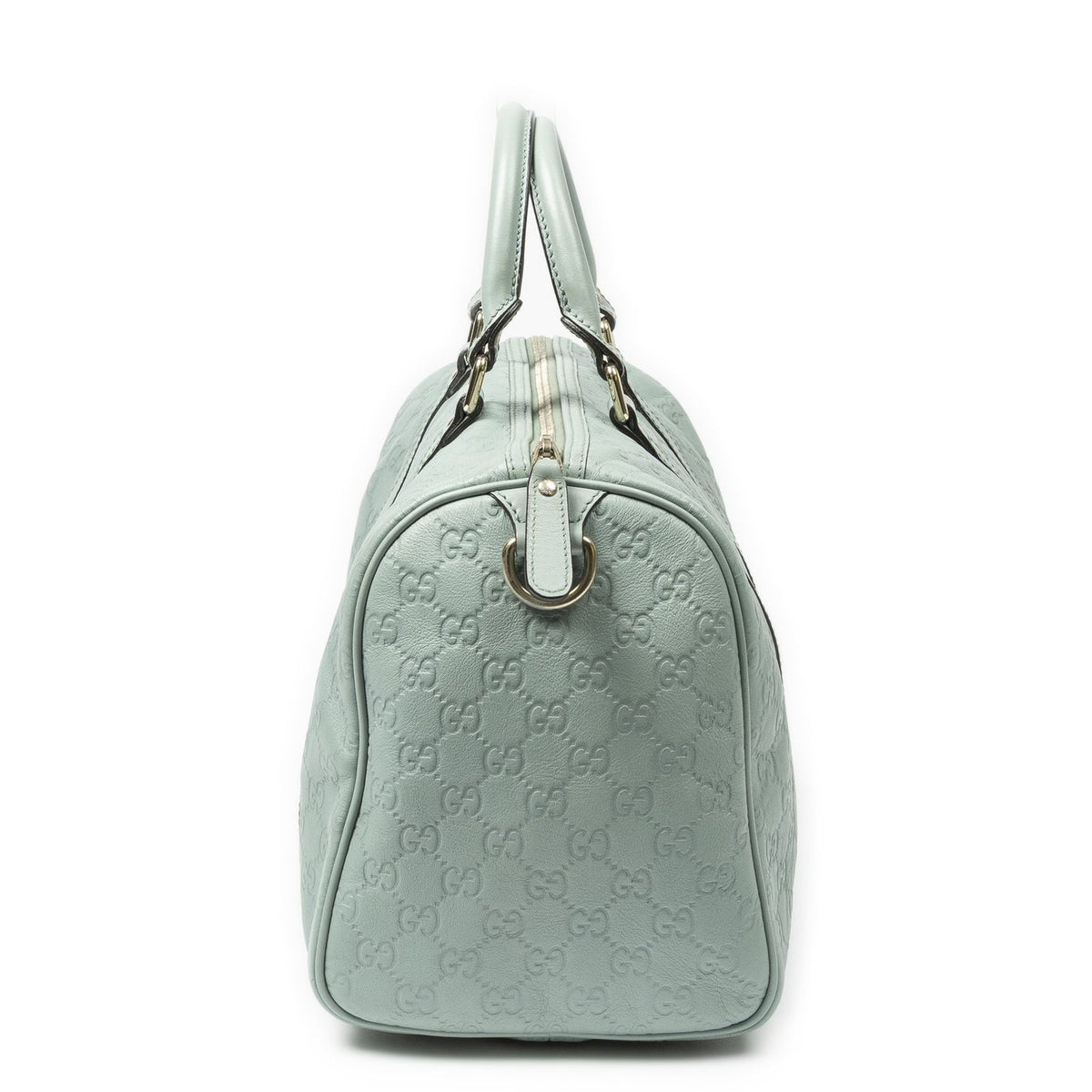 Gucci Medium Boston Light Blue Guccissima Handbag — view 4