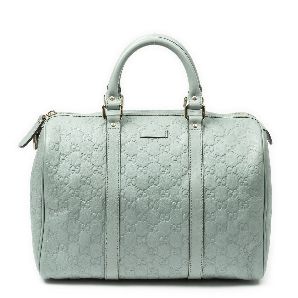 Gucci Medium Boston Light Blue Guccissima Handbag