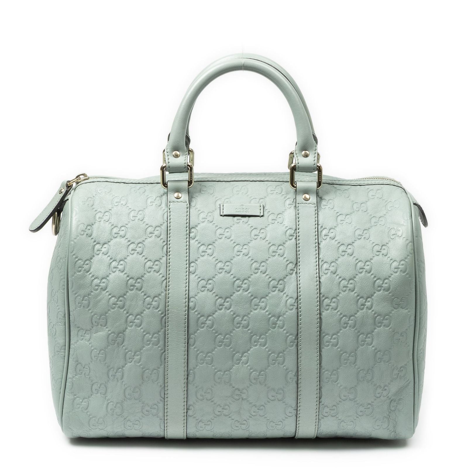 Gucci Medium Boston Light Blue Guccissima Handbag