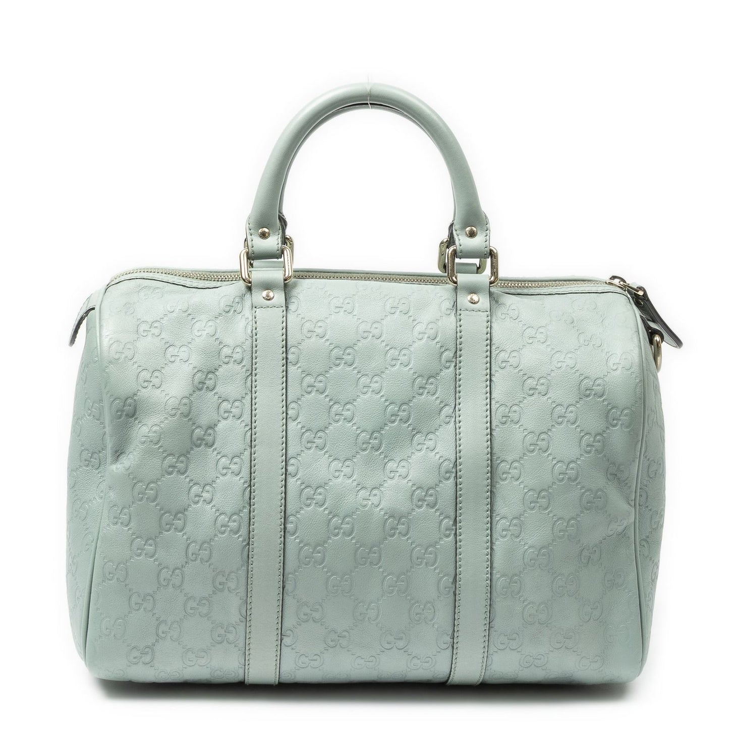 Gucci Medium Boston Light Blue Guccissima Handbag — view 5