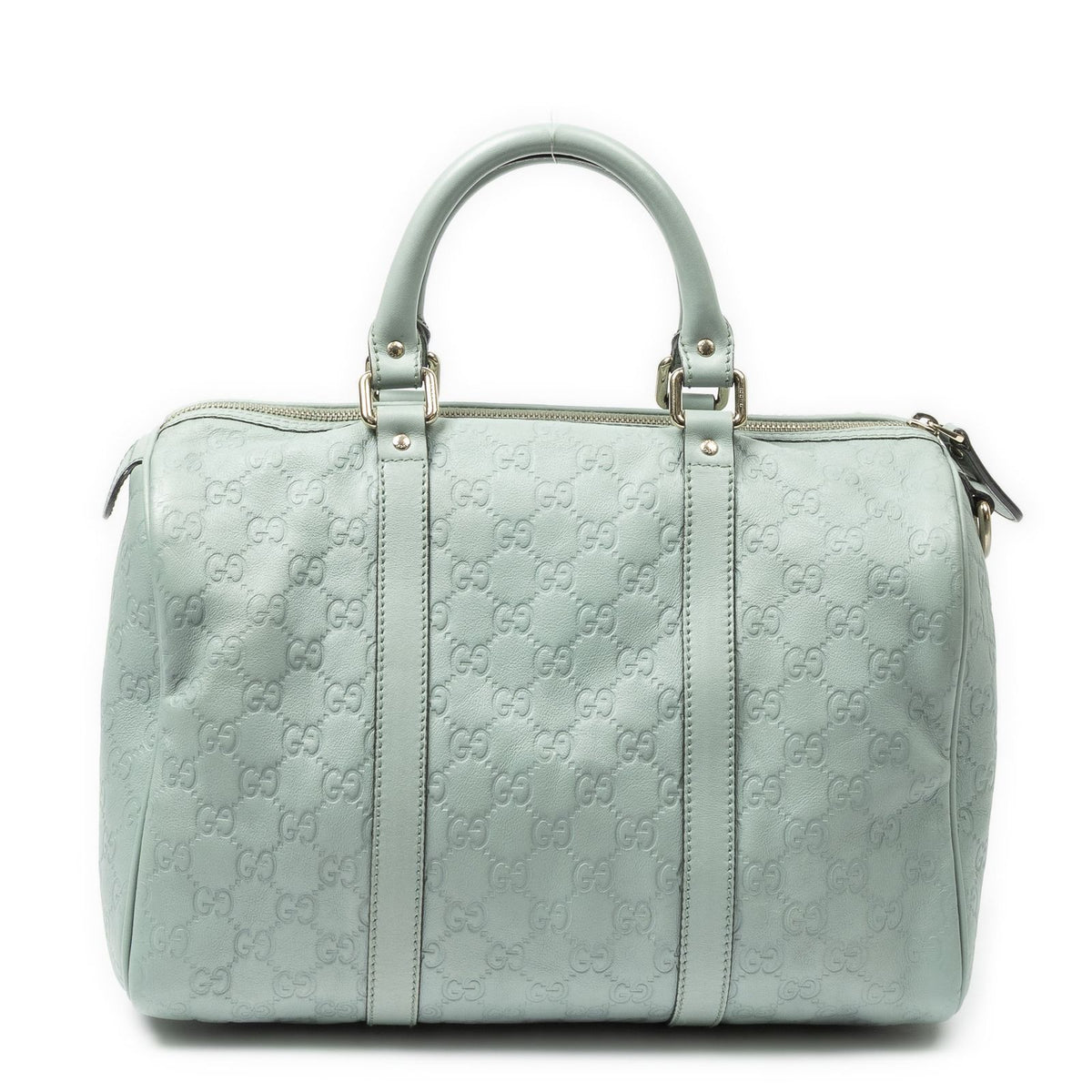 Gucci Medium Boston Light Blue Guccissima Handbag — view 5