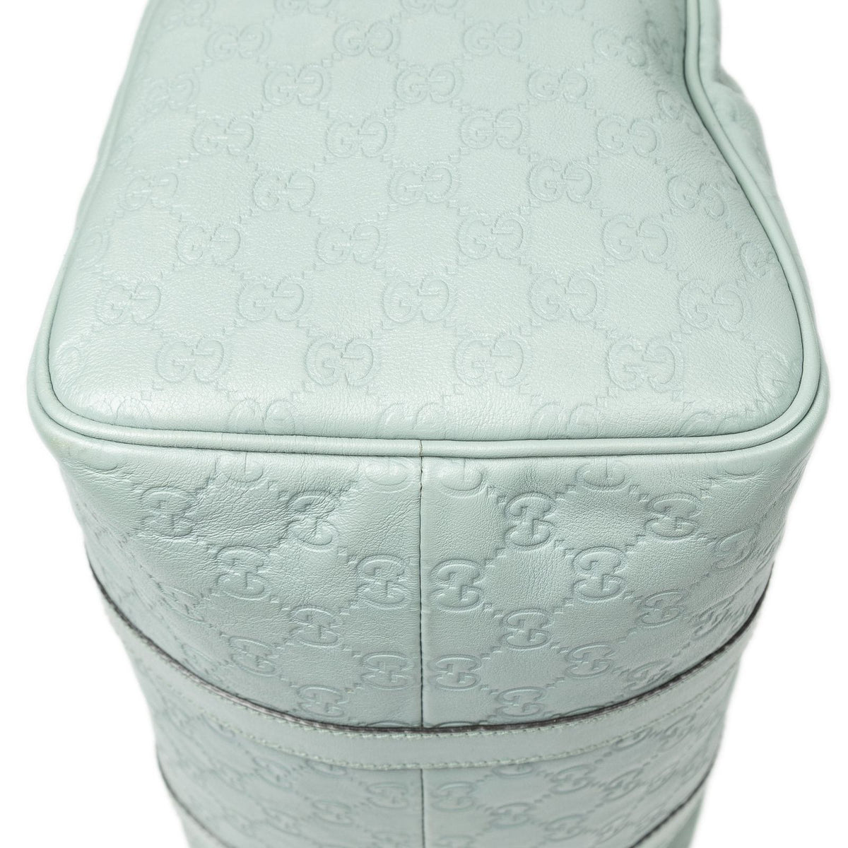 Gucci Medium Boston Light Blue Guccissima Handbag — view 7