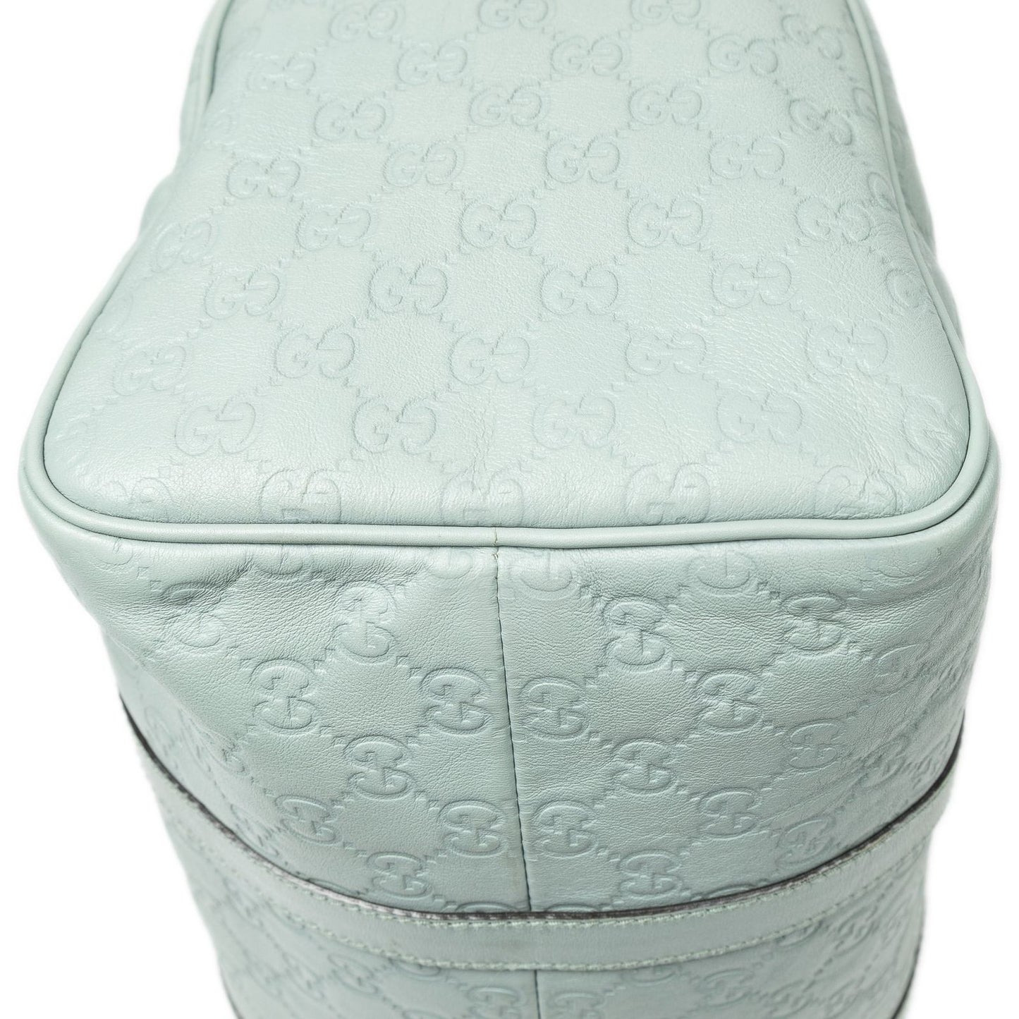 Gucci Medium Boston Light Blue Guccissima Handbag — view 8