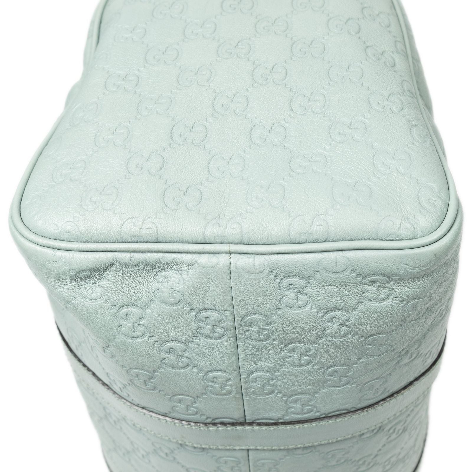 Gucci Medium Boston Light Blue Guccissima Handbag — view 8