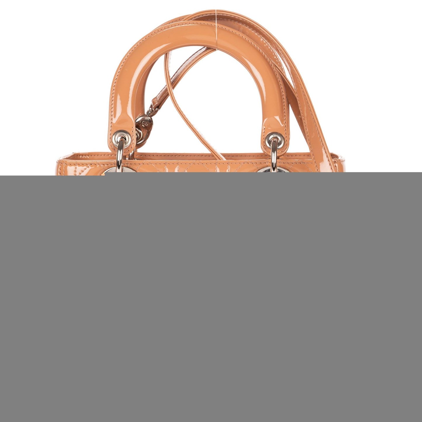 Dior Medium Lady Dior Zip Light Brown Cannage Patent Leather Handbag