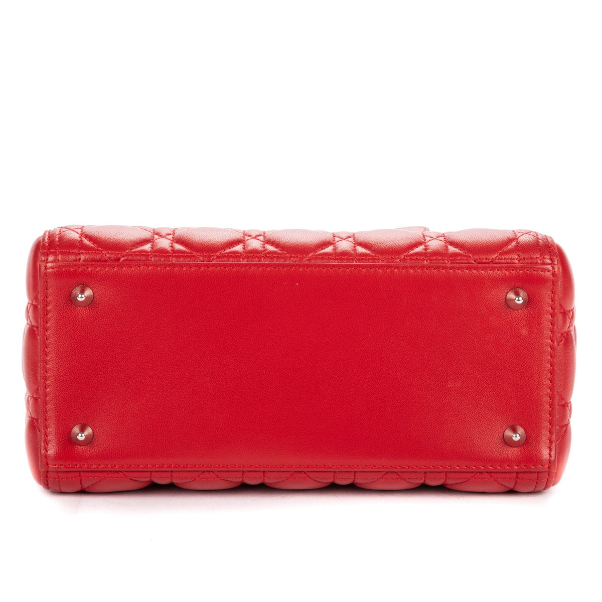 Dior Medium Lady Dior Zip Red Cannage Lambskin Leather Handbag — view 6