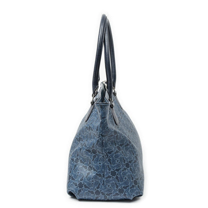 Celine Horizontal Sulky Zip Tote Navy Carriage Print Canvas — view 3