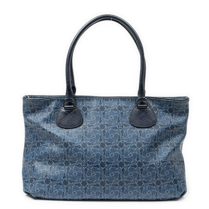 Celine Horizontal Sulky Zip Tote Navy Carriage Print Canvas